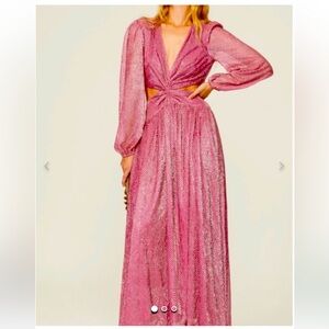 NEW Ramy Brook LeBron pink metallic cutout dress sz 12